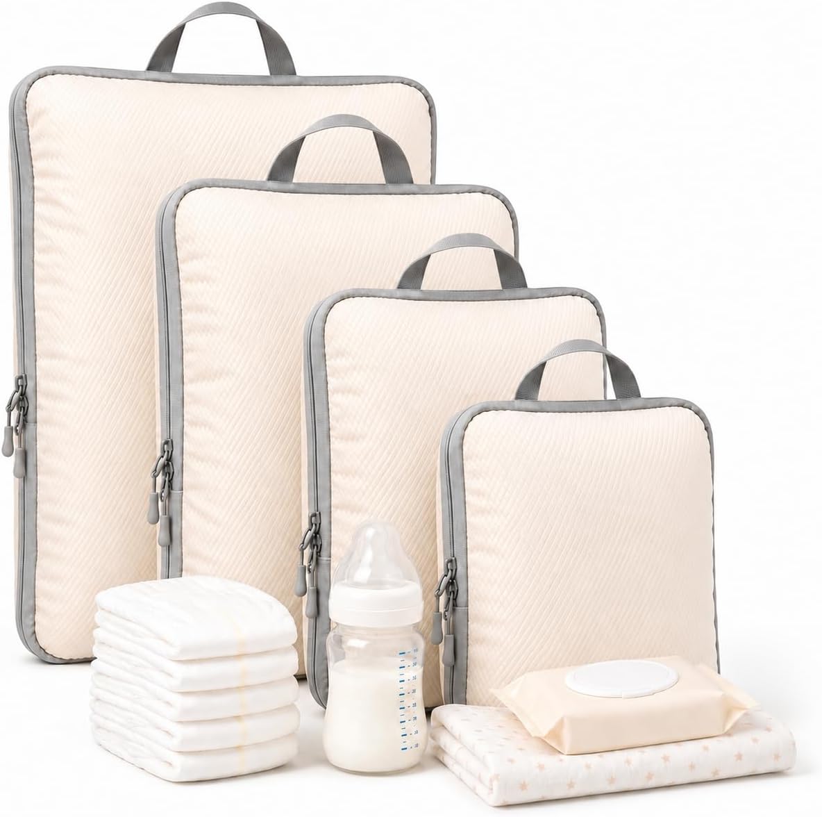 4PCS Diaper Bag Organizer Pouches Set, Black