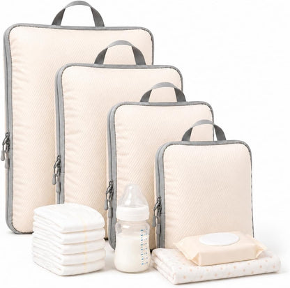 4PCS Diaper Bag Organizer Pouches Set, Black