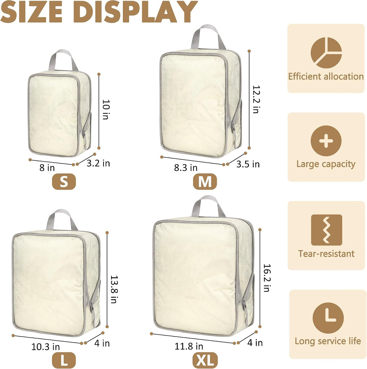 4PCS Diaper Bag Organizer Pouches Set, Black