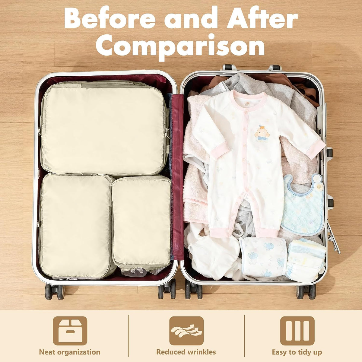 4PCS Diaper Bag Organizer Pouches Set, Black