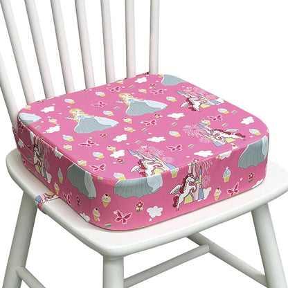 Toddler Booster Seat for Dining Table, Waterproof Kids Booster Seat for Kitchen Chair, High Density Foam Cushion with Non-Slip Bottom, Washable Cover & Adjustable Straps (Dark Grey)