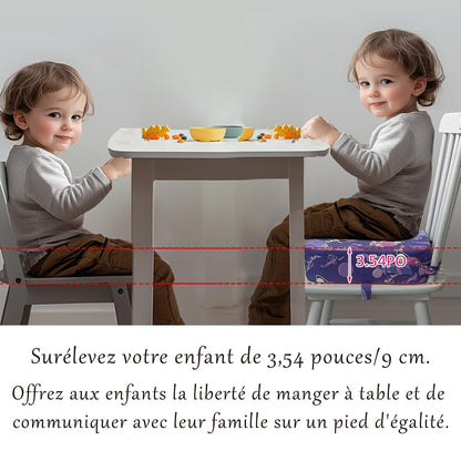Toddler Booster Seat for Dining Table, Waterproof Kids Booster Seat for Kitchen Chair, High Density Foam Cushion with Non-Slip Bottom, Washable Cover & Adjustable Straps (Dark Grey)