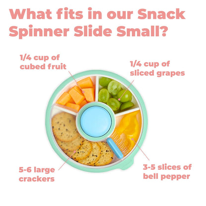 Small Snack Spinner Slide, 4 Compartment Dispenser and Lid