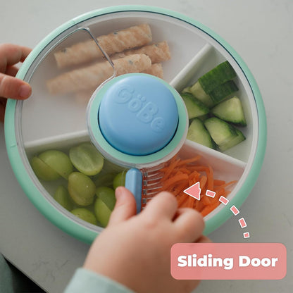 Small Snack Spinner Slide, 4 Compartment Dispenser and Lid