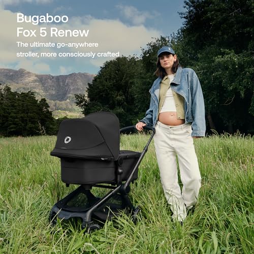Fox 5 Renew Full Size All Terrain Stroller in Black and Turtle Air Shield by Nuna Car Seat