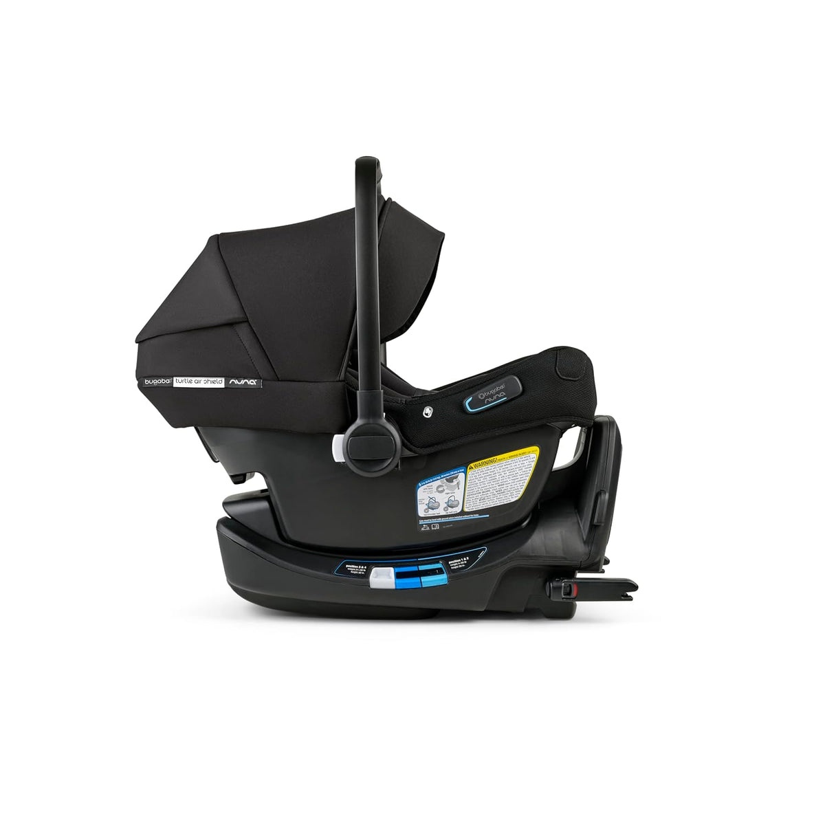 Fox 5 Renew Full Size All Terrain Stroller in Black and Turtle Air Shield by Nuna Car Seat