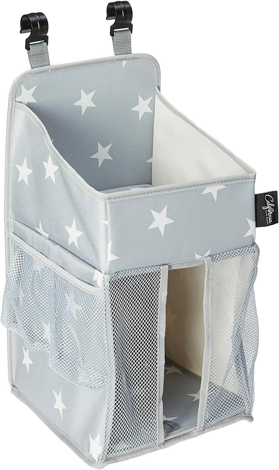 Chevron Pattern Diaper Caddy and Nursery Organizer for Newborn Baby Essentials, Hang on Crib, Baby Bed. Changing Table or wall. Multiple Pockets to Store Wipes, Creams, Lotions, Toys and more.