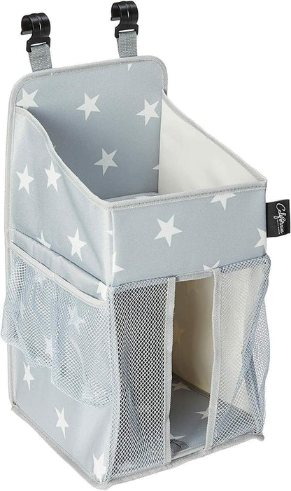 Chevron Pattern Diaper Caddy and Nursery Organizer for Newborn Baby Essentials, Hang on Crib, Baby Bed. Changing Table or wall. Multiple Pockets to Store Wipes, Creams, Lotions, Toys and more.