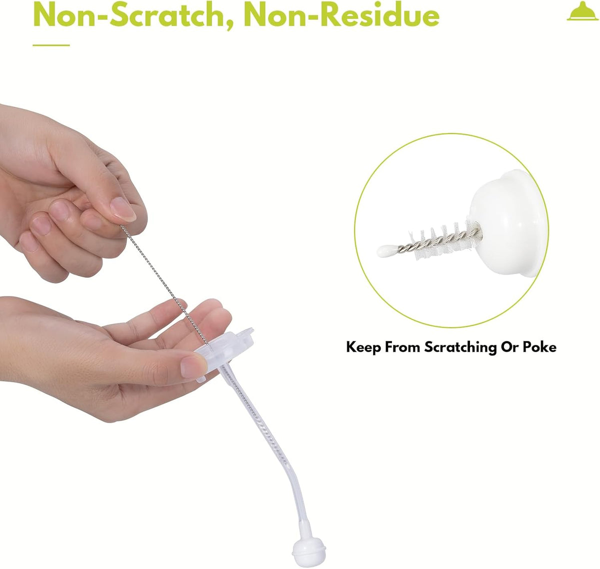 Gray Baby Bottle Brush 2-Pack, Suction Base & Hidden Cleaner
