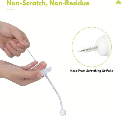Gray Baby Bottle Brush 2-Pack, Suction Base & Hidden Cleaner