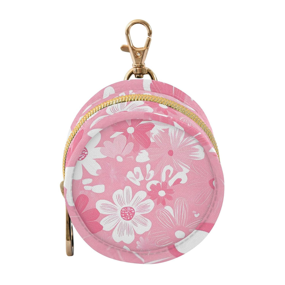 Pink and White Flowers Baby Pacifier Holder Case, Dustproof Portable Storage Box for Diaper Bag Purse, Pacifier Storage Container for Boys & Girls