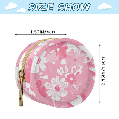 Pink and White Flowers Baby Pacifier Holder Case, Dustproof Portable Storage Box for Diaper Bag Purse, Pacifier Storage Container for Boys & Girls
