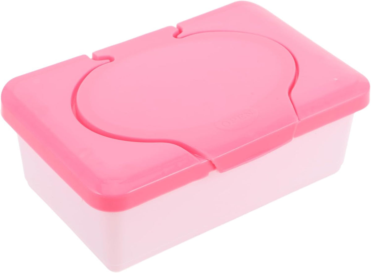 Baby Wipes Case Refillable Wipes Dispenser with Lid Portable Tissue Storage Container for 80 Wipes Moisture Retaining Wipe Holder for Home Travel Car Bathroom