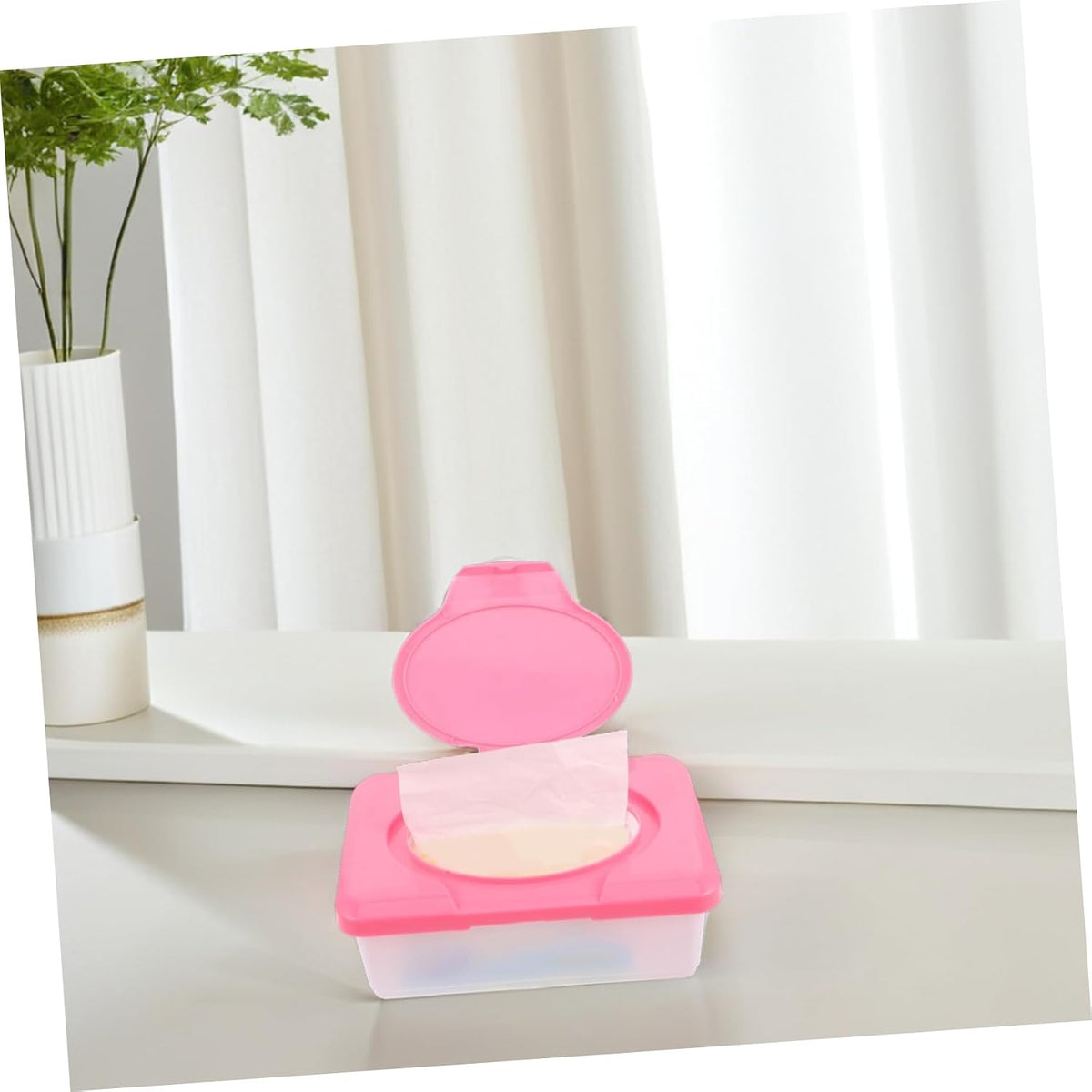 Baby Wipes Case Refillable Wipes Dispenser with Lid Portable Tissue Storage Container for 80 Wipes Moisture Retaining Wipe Holder for Home Travel Car Bathroom