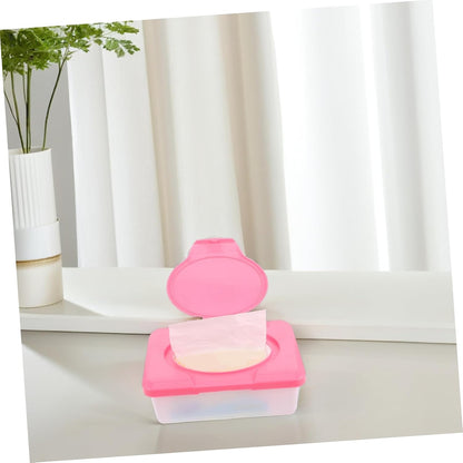Baby Wipes Case Refillable Wipes Dispenser with Lid Portable Tissue Storage Container for 80 Wipes Moisture Retaining Wipe Holder for Home Travel Car Bathroom