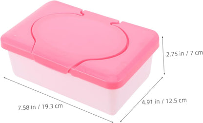 Baby Wipes Case Refillable Wipes Dispenser with Lid Portable Tissue Storage Container for 80 Wipes Moisture Retaining Wipe Holder for Home Travel Car Bathroom