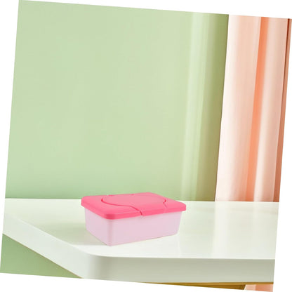 Baby Wipes Case Refillable Wipes Dispenser with Lid Portable Tissue Storage Container for 80 Wipes Moisture Retaining Wipe Holder for Home Travel Car Bathroom