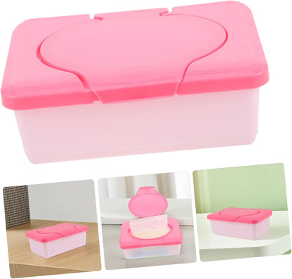 Baby Wipes Case Refillable Wipes Dispenser with Lid Portable Tissue Storage Container for 80 Wipes Moisture Retaining Wipe Holder for Home Travel Car Bathroom