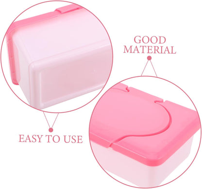 Baby Wipes Case Refillable Wipes Dispenser with Lid Portable Tissue Storage Container for 80 Wipes Moisture Retaining Wipe Holder for Home Travel Car Bathroom