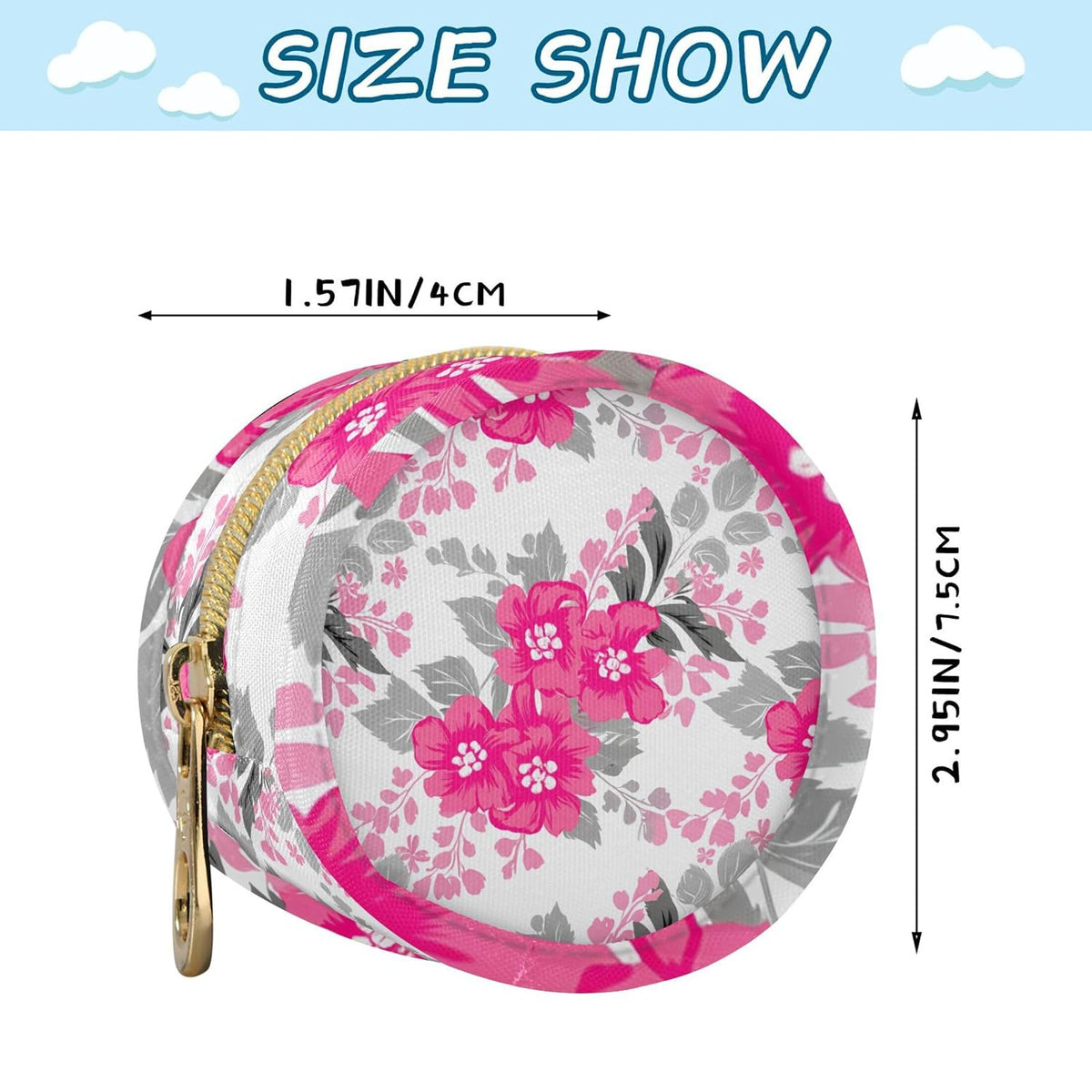 Bright Pink Flowers Baby Pacifier Holder Case, Dustproof Portable Storage Box for Diaper Bag Purse, Pacifier Storage Container for Boys & Girls