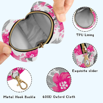 Bright Pink Flowers Baby Pacifier Holder Case, Dustproof Portable Storage Box for Diaper Bag Purse, Pacifier Storage Container for Boys & Girls