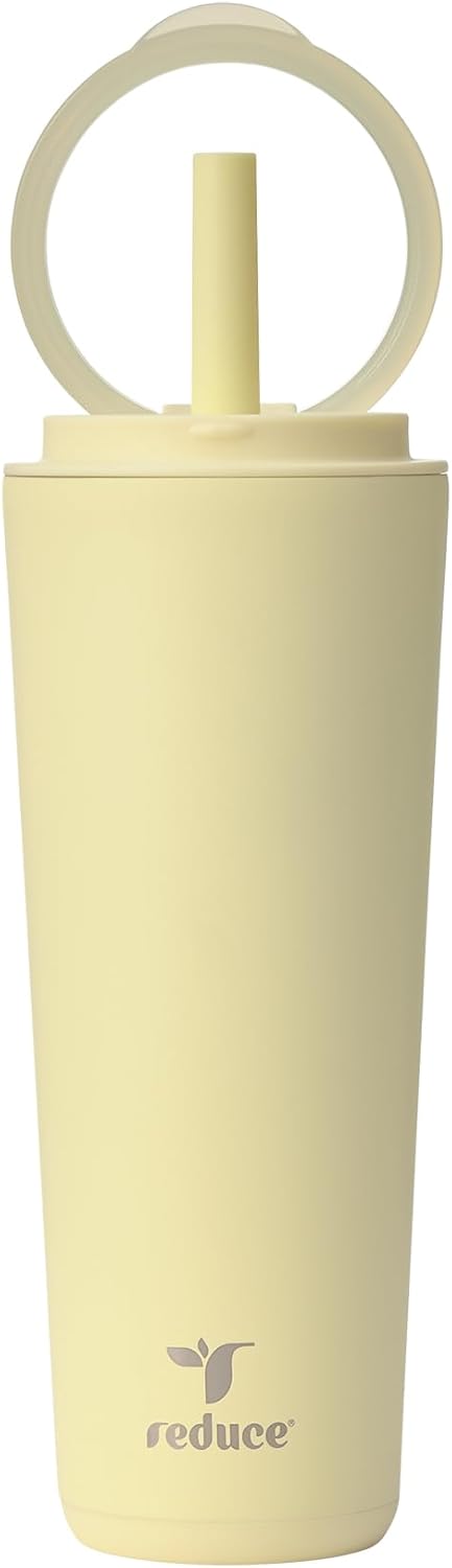 Halo 24 oz Stainless Steel Vacuum Insulated Tumbler - Spill Proof Travel Mug with Flip Handle Lid - Keeps Drinks Cold for 32 Hrs - Dishwasher Safe - Cupholder Friendly - Matcha
