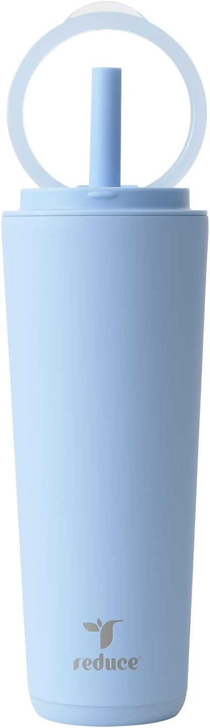 Halo 24 oz Stainless Steel Vacuum Insulated Tumbler - Spill Proof Travel Mug with Flip Handle Lid - Keeps Drinks Cold for 32 Hrs - Dishwasher Safe - Cupholder Friendly - Matcha