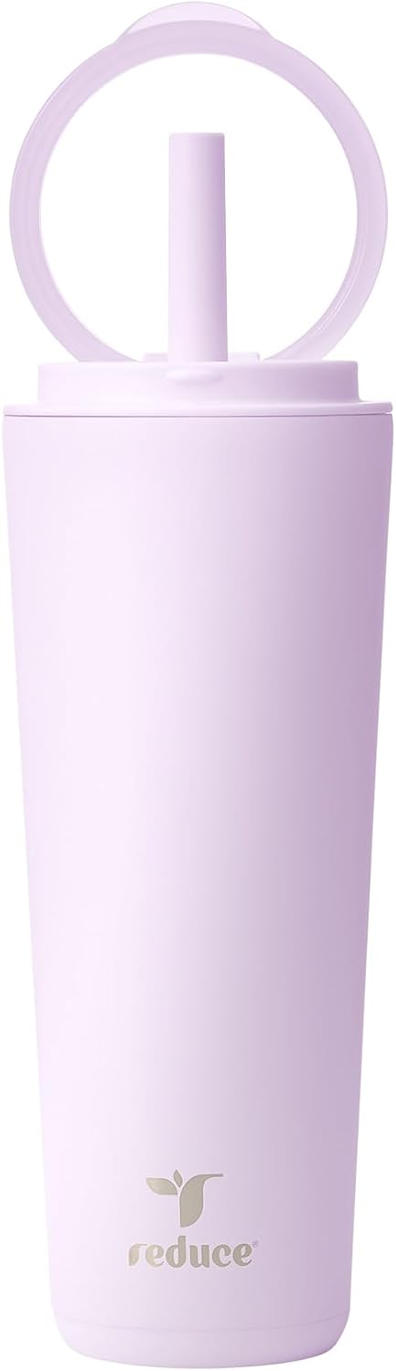 Halo 24 oz Stainless Steel Vacuum Insulated Tumbler - Spill Proof Travel Mug with Flip Handle Lid - Keeps Drinks Cold for 32 Hrs - Dishwasher Safe - Cupholder Friendly - Matcha