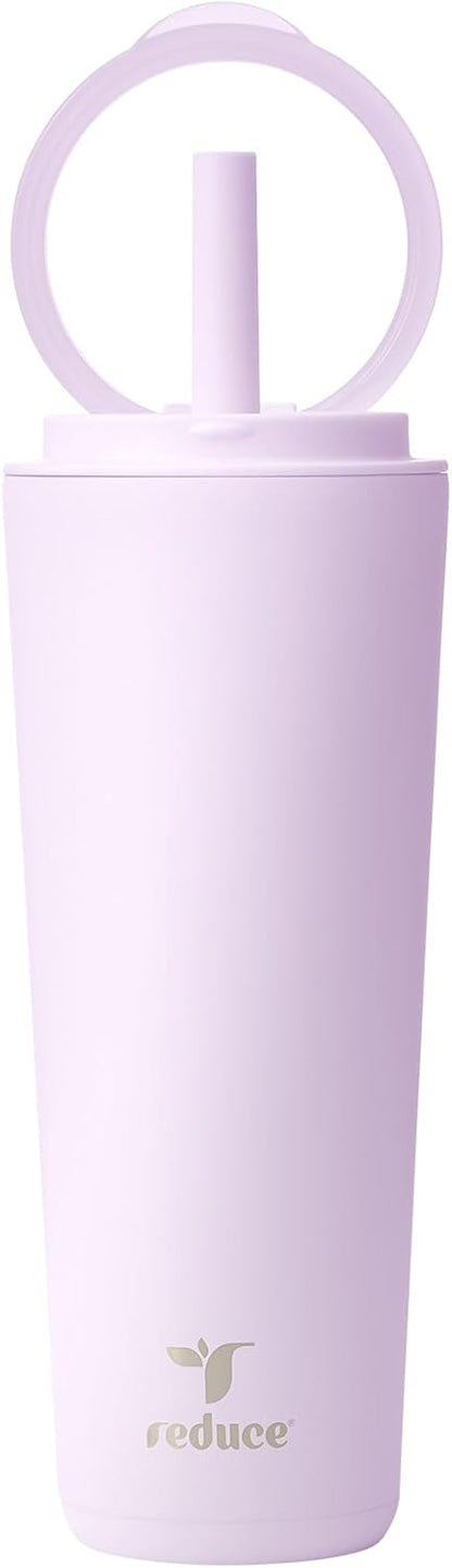Halo 24 oz Stainless Steel Vacuum Insulated Tumbler - Spill Proof Travel Mug with Flip Handle Lid - Keeps Drinks Cold for 32 Hrs - Dishwasher Safe - Cupholder Friendly - Matcha