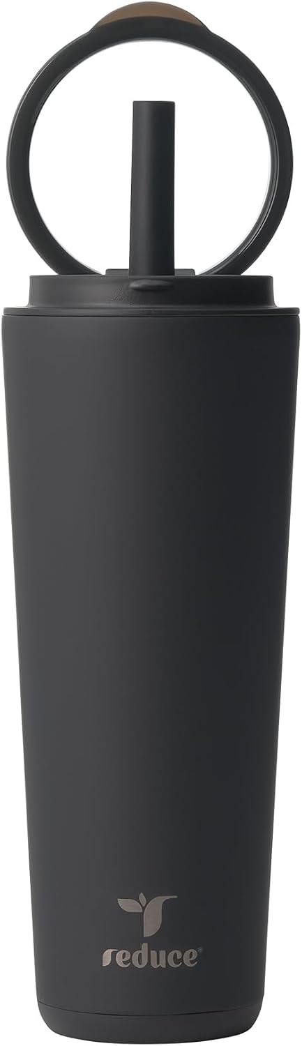 Halo 24 oz Stainless Steel Vacuum Insulated Tumbler - Spill Proof Travel Mug with Flip Handle Lid - Keeps Drinks Cold for 32 Hrs - Dishwasher Safe - Cupholder Friendly - Matcha