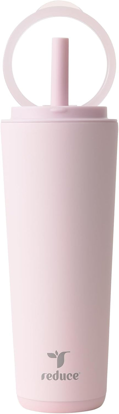 Halo 24 oz Stainless Steel Vacuum Insulated Tumbler - Spill Proof Travel Mug with Flip Handle Lid - Keeps Drinks Cold for 32 Hrs - Dishwasher Safe - Cupholder Friendly - Matcha