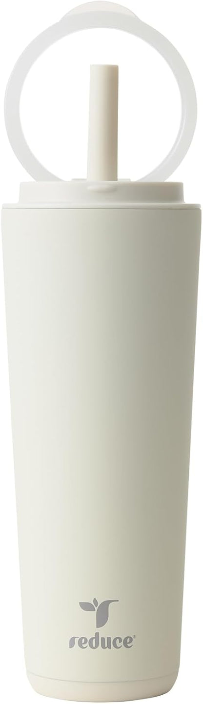 Halo 24 oz Stainless Steel Vacuum Insulated Tumbler - Spill Proof Travel Mug with Flip Handle Lid - Keeps Drinks Cold for 32 Hrs - Dishwasher Safe - Cupholder Friendly - Matcha