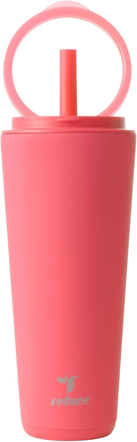 Halo 24 oz Stainless Steel Vacuum Insulated Tumbler - Spill Proof Travel Mug with Flip Handle Lid - Keeps Drinks Cold for 32 Hrs - Dishwasher Safe - Cupholder Friendly - Matcha