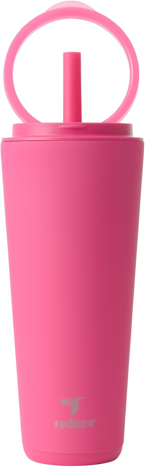 Halo 24 oz Stainless Steel Vacuum Insulated Tumbler - Spill Proof Travel Mug with Flip Handle Lid - Keeps Drinks Cold for 32 Hrs - Dishwasher Safe - Cupholder Friendly - Matcha