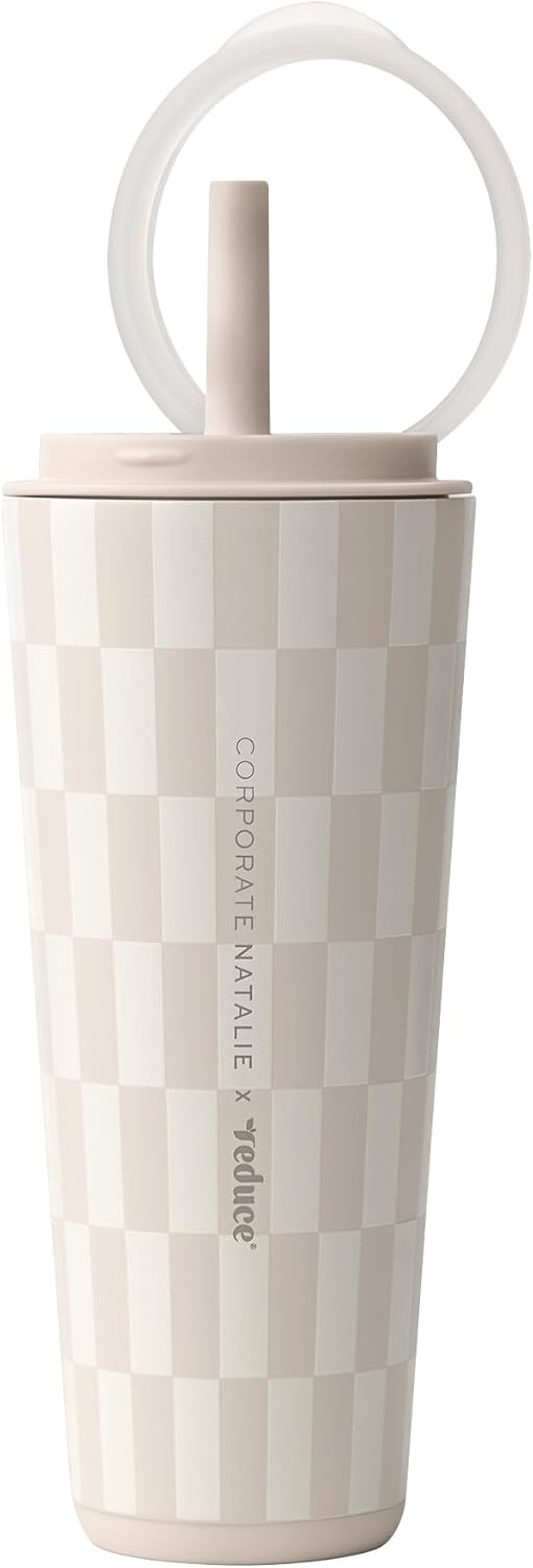 Halo 24 oz Stainless Steel Vacuum Insulated Tumbler - Spill Proof Travel Mug with Flip Handle Lid - Keeps Drinks Cold for 32 Hrs - Dishwasher Safe - Cupholder Friendly - Matcha
