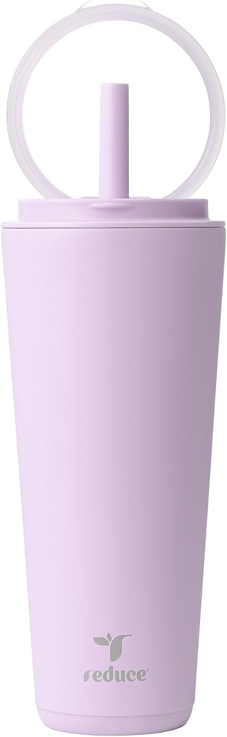 Halo 24 oz Stainless Steel Vacuum Insulated Tumbler - Spill Proof Travel Mug with Flip Handle Lid - Keeps Drinks Cold for 32 Hrs - Dishwasher Safe - Cupholder Friendly - Matcha
