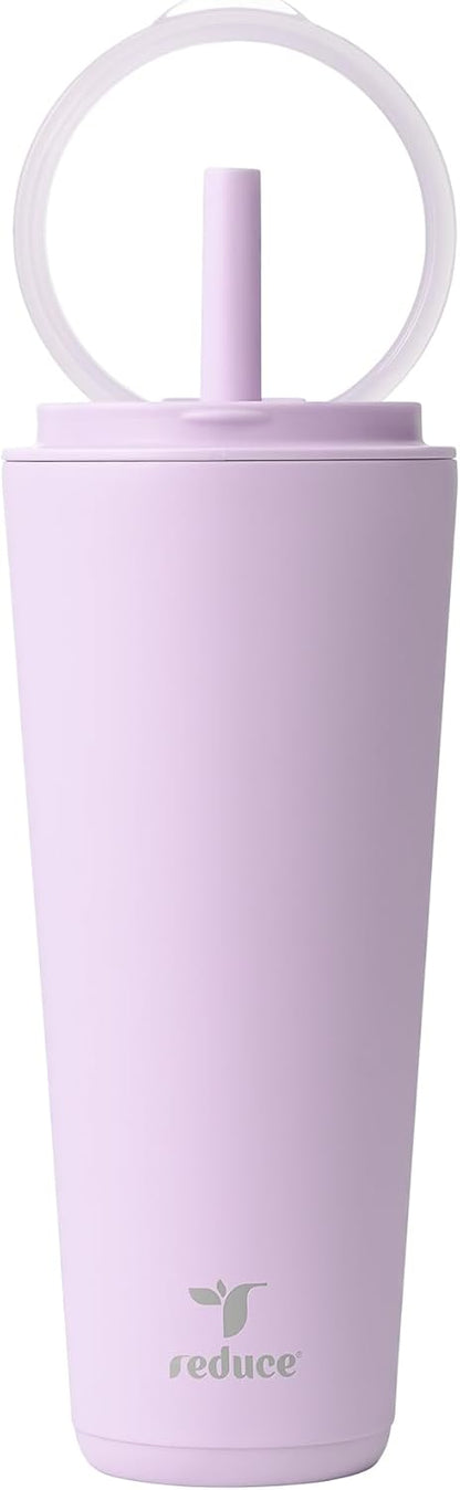 Halo 24 oz Stainless Steel Vacuum Insulated Tumbler - Spill Proof Travel Mug with Flip Handle Lid - Keeps Drinks Cold for 32 Hrs - Dishwasher Safe - Cupholder Friendly - Matcha
