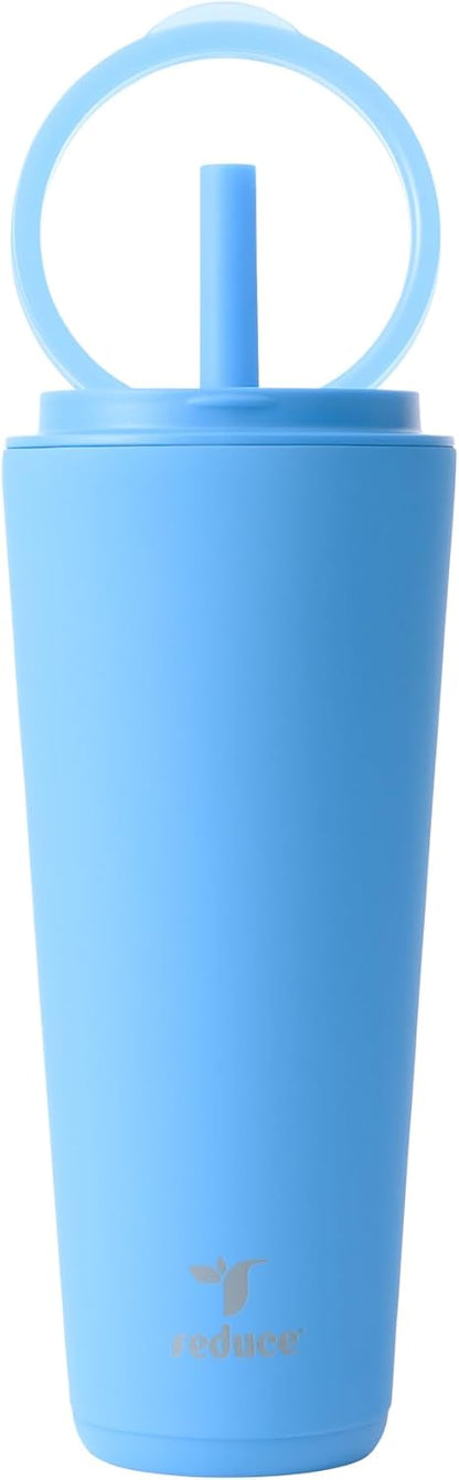 Halo 24 oz Stainless Steel Vacuum Insulated Tumbler - Spill Proof Travel Mug with Flip Handle Lid - Keeps Drinks Cold for 32 Hrs - Dishwasher Safe - Cupholder Friendly - Matcha