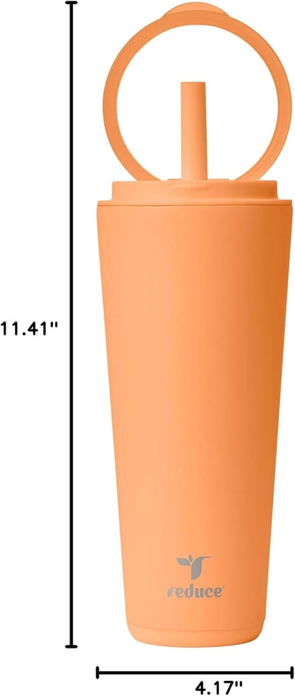 Halo 24 oz Stainless Steel Vacuum Insulated Tumbler - Spill Proof Travel Mug with Flip Handle Lid - Keeps Drinks Cold for 32 Hrs - Dishwasher Safe - Cupholder Friendly - Matcha
