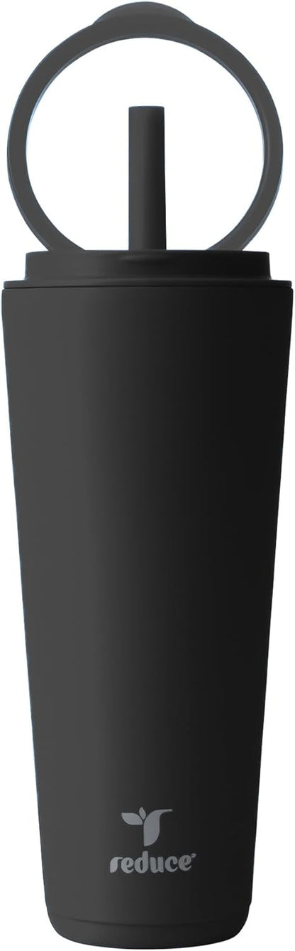Halo 24 oz Stainless Steel Vacuum Insulated Tumbler - Spill Proof Travel Mug with Flip Handle Lid - Keeps Drinks Cold for 32 Hrs - Dishwasher Safe - Cupholder Friendly - Matcha