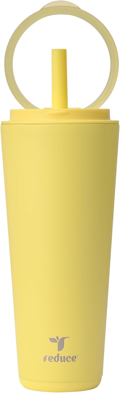 Halo 24 oz Stainless Steel Vacuum Insulated Tumbler - Spill Proof Travel Mug with Flip Handle Lid - Keeps Drinks Cold for 32 Hrs - Dishwasher Safe - Cupholder Friendly - Matcha