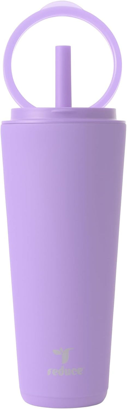 Halo 24 oz Stainless Steel Vacuum Insulated Tumbler - Spill Proof Travel Mug with Flip Handle Lid - Keeps Drinks Cold for 32 Hrs - Dishwasher Safe - Cupholder Friendly - Matcha