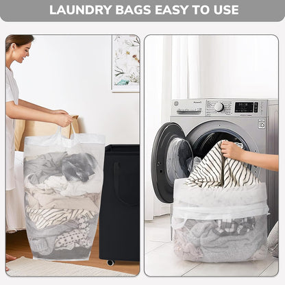 75L Laudnry Basket with Wheels & Removable Wash Bag for Dorm
