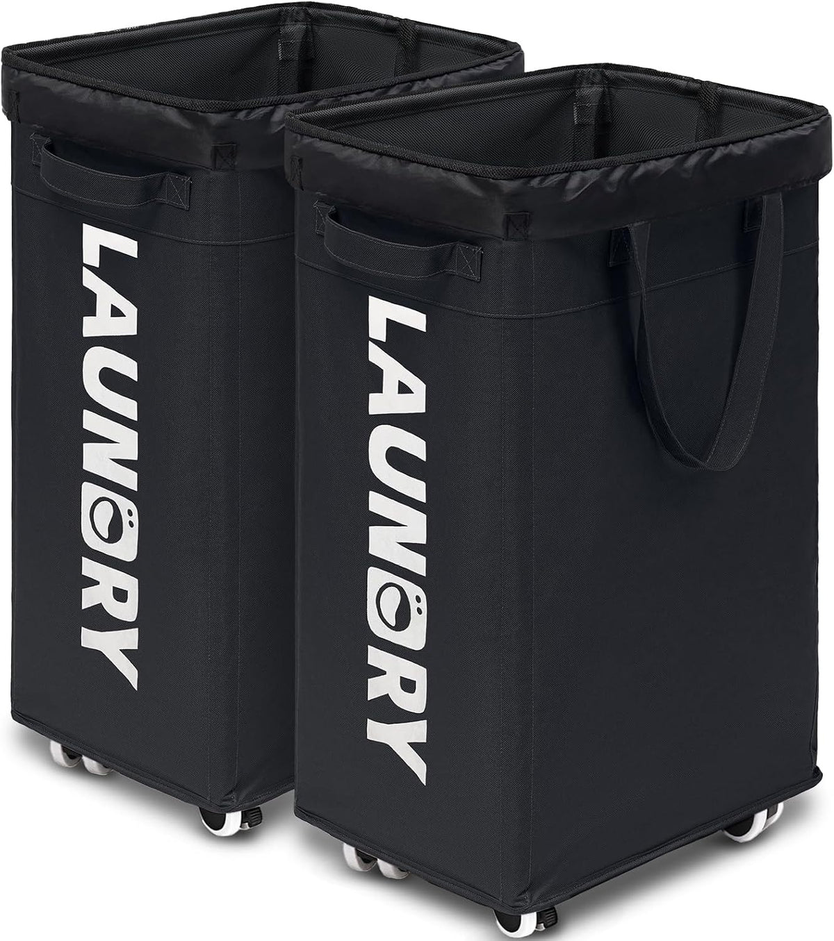 75L Laudnry Basket with Wheels & Removable Wash Bag for Dorm