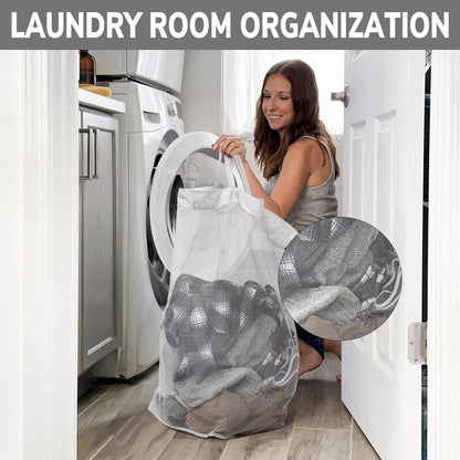 75L Laudnry Basket with Wheels & Removable Wash Bag for Dorm