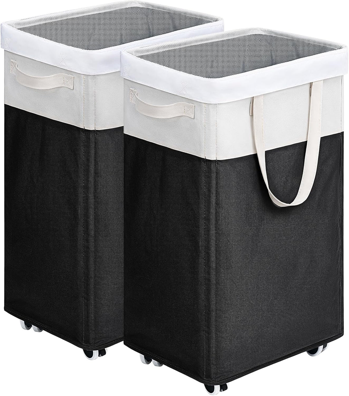 75L Laudnry Basket with Wheels & Removable Wash Bag for Dorm