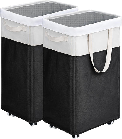 75L Laudnry Basket with Wheels & Removable Wash Bag for Dorm