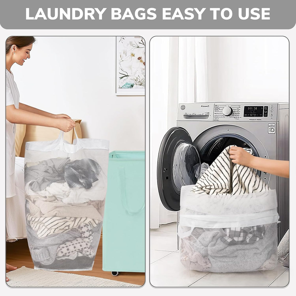 75L Laudnry Basket with Wheels & Removable Wash Bag for Dorm