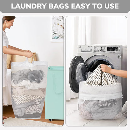 75L Laudnry Basket with Wheels & Removable Wash Bag for Dorm