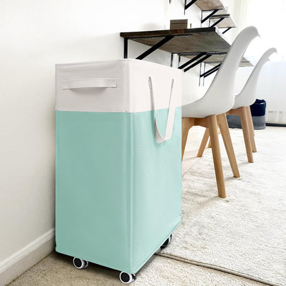 75L Laudnry Basket with Wheels & Removable Wash Bag for Dorm